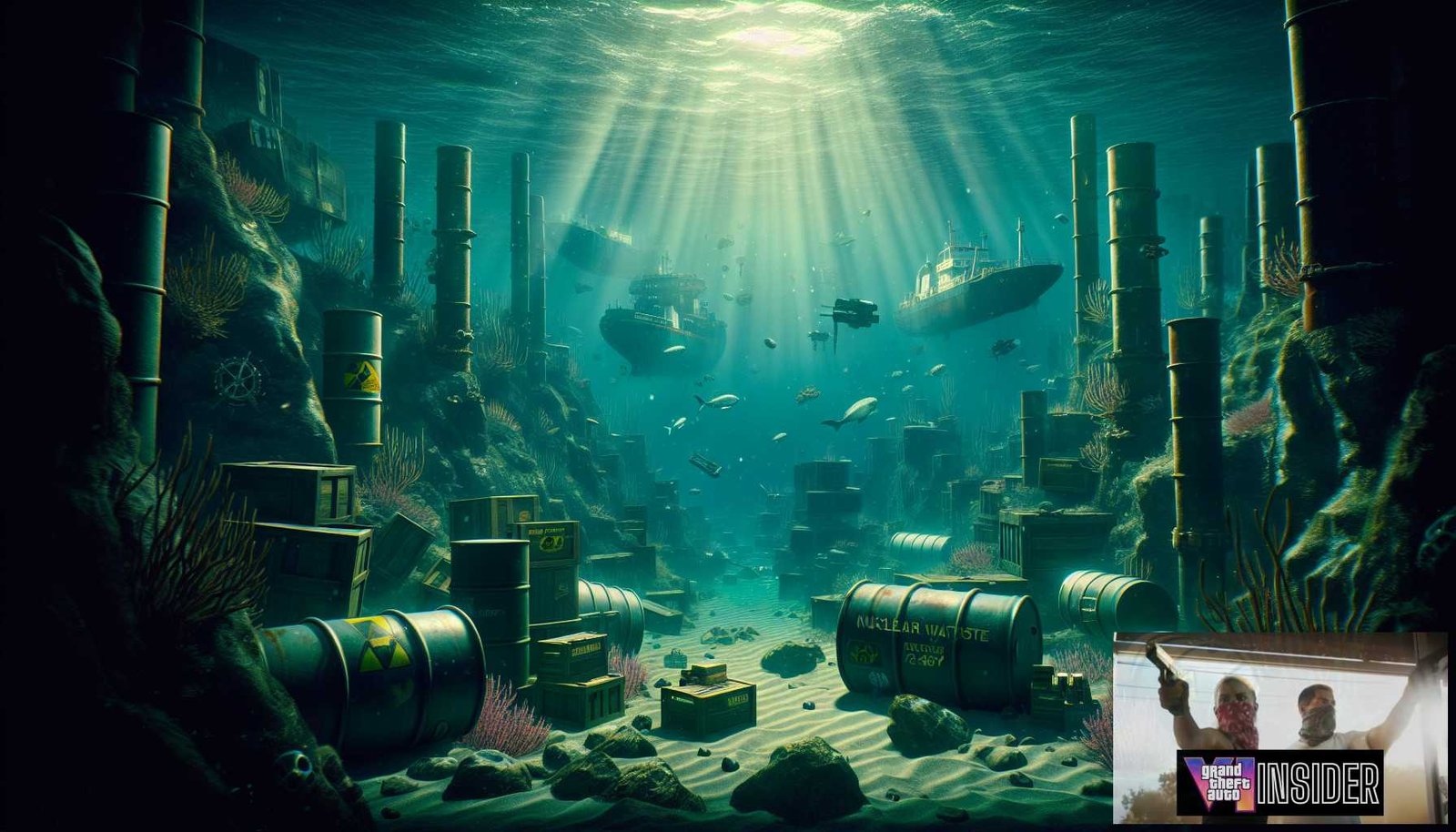 Illustration for section: Diving deep into the underwater depths reveals a treasure trove of GTA underwater secrets. With sunk - gta underwater secrets