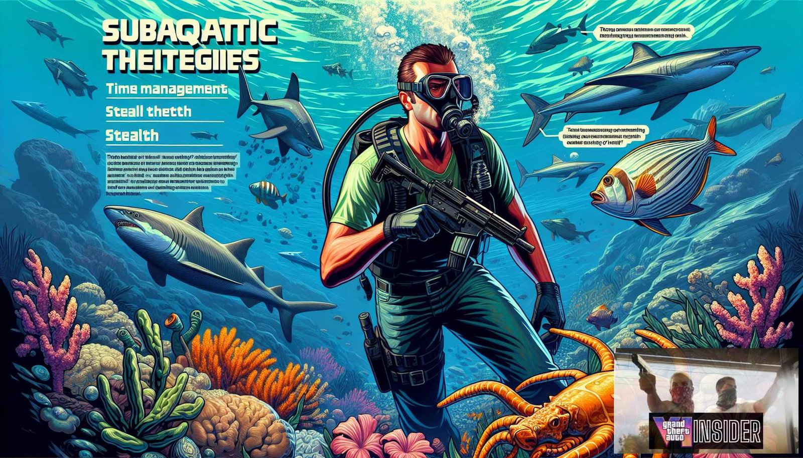 Illustration for section: Time Management: The underwater world of GTA is vast, so strategically managing time spent underwate - gta underwater thefts