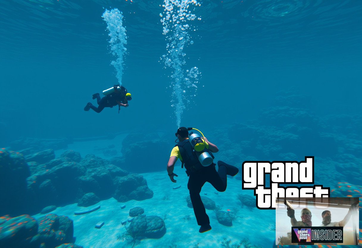 Illustration for section: Engaging enemies underwater, such as rival divers or organized crime operatives, requires quick thin - underwater gta tips